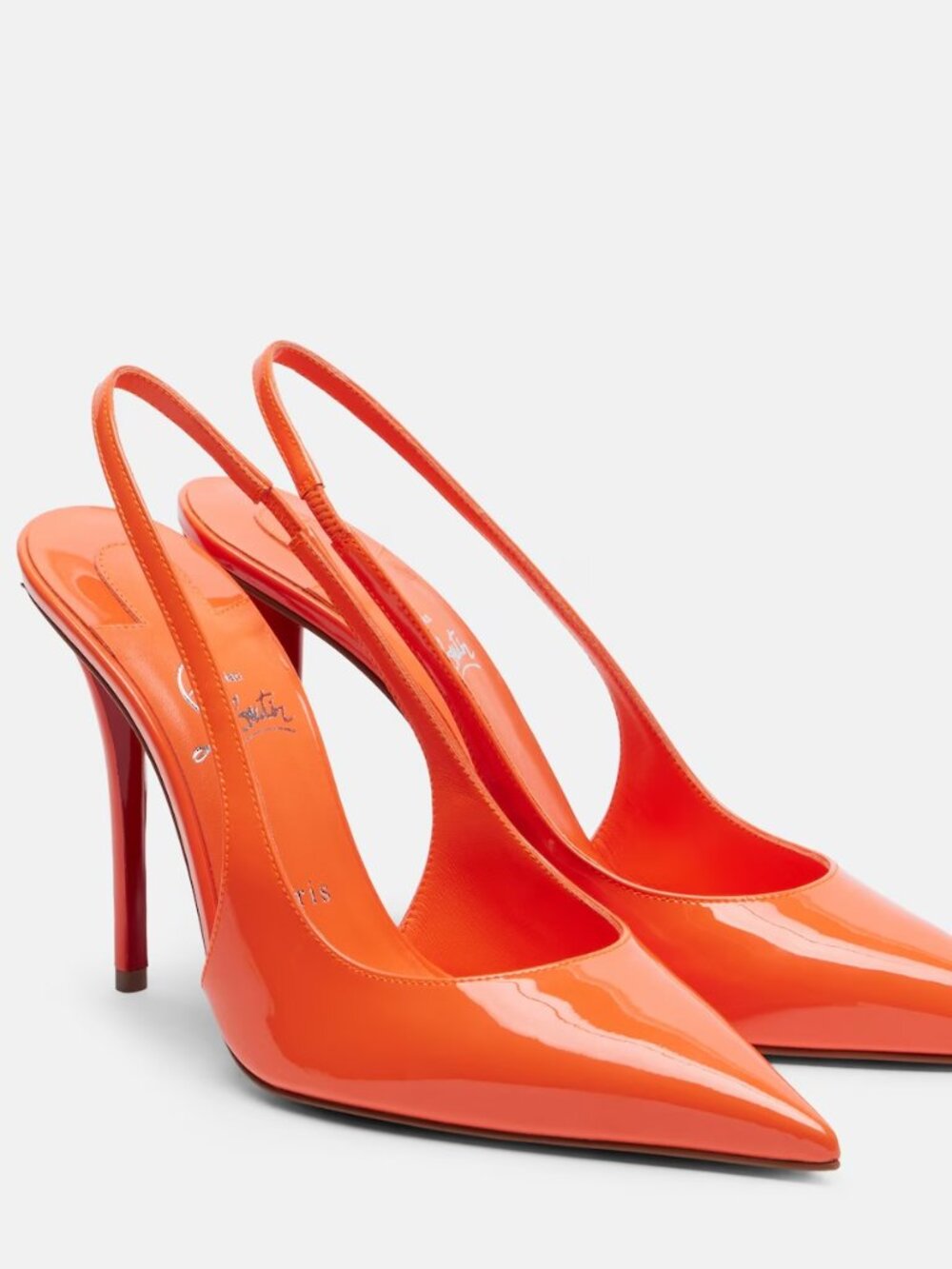 Christian Louboutin MISS Z SLING BACK 100 Patent Leather Sandals Heels